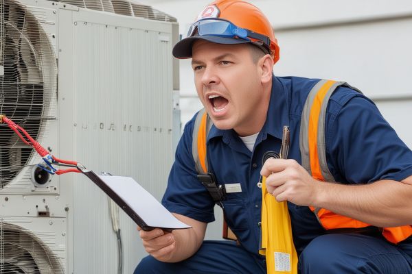 Emergency HVAC technician responding to emergency call